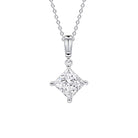 Diamond pendant necklace on a white background